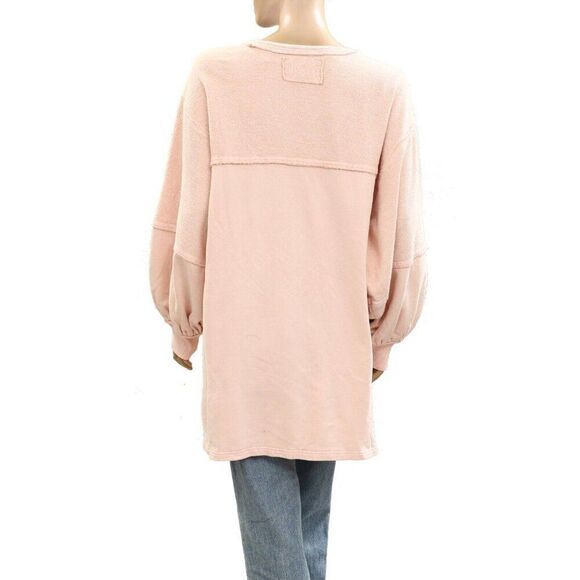 Free People We The Free Coastal Solid Crew Sweatshirt Top Oversized S NEW 277726 - Picture 7 of 9
